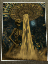 Listing image for Alien Skeleton Under UFO Abduction Light Poster 18x24in