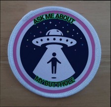 Listing image for UFO Alien Abduction Butthole NASA Mars Moon Patch Badge Patches Badges
