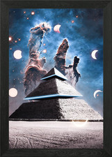 Listing image for Alien Spaceship Pyramid Framed Wall Art Poster Canvas Print Picture